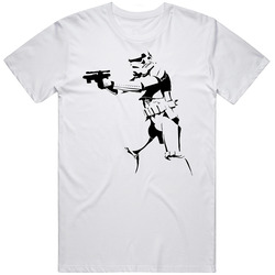 Storm Trooper Star Wars Retro Graphic Unisex Cotton White Classic T Shirt