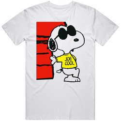 Snoopy Joe Cool Cartoon Retro Graphic Unisex Cotton White Classic T Shirt