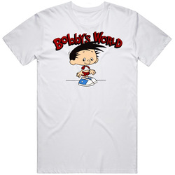 Bobby's World Cartoon Retro Graphic Unisex Cotton White Classic T Shirt
