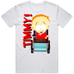 Timmy South Park Wheelchair Funny Cartoon Retro Graphic Unisex Cotton White Classic T Shirt
