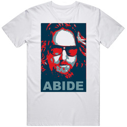 The Big Lebowski Bowling Movie The Dude Abides Retro Graphic Unisex Cotton White Classic T Shirt