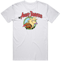 The Angry Beavers Cartoon Retro Graphic Unisex Cotton White Classic T Shirt