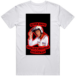 Super Dave funny stuntman retro (2).jpg Retro Graphic Unisex Cotton White Classic T Shirt