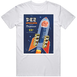 Pez Spaceman Candy Vintage Retro Graphic Unisex Cotton White Classic T Shirt