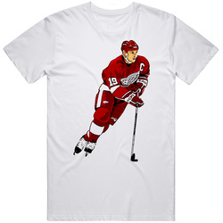 Steve Yzerman Retro Graphic Unisex Cotton White Classic T Shirt