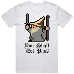 Lord Of The Rings Shall Not Pass Movie Retro Graphic Unisex Cotton White Classic T Shirt