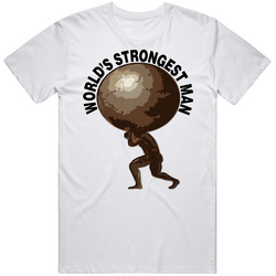 World's Strongest Man Retro Graphic Unisex Cotton White Classic T Shirt