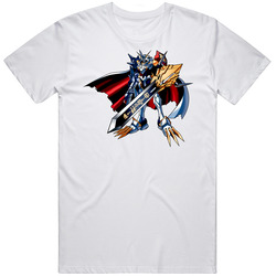 Digimon Adventure Omegamon Retro Graphic Unisex Cotton White Classic T Shirt
