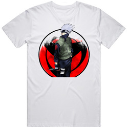 Naruto Hatake Sharingan Kakashi Retro Graphic Unisex Cotton White Classic T Shirt