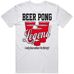 Beer Pong Legend Retro Graphic Unisex Cotton White Classic T Shirt