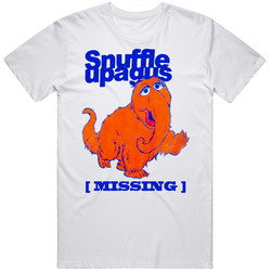 Sesame Street Snuffelupagus Retro Graphic Unisex Cotton White Classic T Shirt