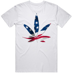 Us Pot Flag Retro Graphic Unisex Cotton White Classic T Shirt