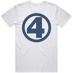 Fantastic Four Comic Team Logo Retro Graphic Unisex Cotton White Classic T Shirt