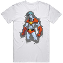 Eco Earth Captain Planet Cartoon Retro Graphic Unisex Cotton White Classic T Shirt