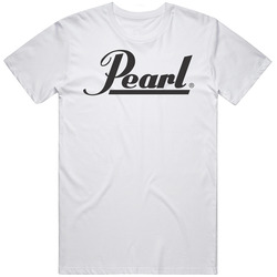 Pearl Drum Logo Retro Graphic Unisex Cotton White Classic T Shirt