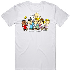 Peanuts Cartoon Gang Retro Graphic Unisex Cotton White Classic T Shirt