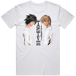 Death Note The Boys Standing Cool Anime Retro Graphic Unisex Cotton White Classic T Shirt