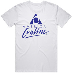 America Online Aol Retro Old School Vintage Logo Gift Retro Graphic Unisex Cotton White Classic T Shirt