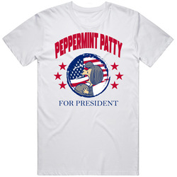 Peppermint Patty For President Peanuts Comic Series Fan Gift Retro Graphic Unisex Cotton White Classic T Shirt
