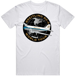 Breitling Dc-3 World Tour Retro Graphic Unisex Cotton White Classic T Shirt