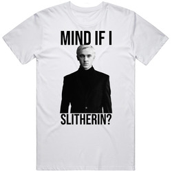 Tom Felton Mind If I Slytherin Retro Graphic Unisex Cotton White Classic T Shirt