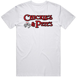 Chickie's And  Pete's Hot Food Retro Graphic Unisex Cotton White Classic T Shirt