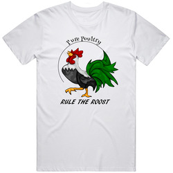 Rule The Roost Retro Graphic Unisex Cotton White Classic T Shirt