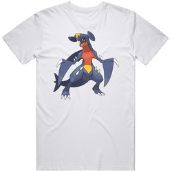 Garchomp Pokemon Pig In Retro Graphic Unisex Cotton White Classic T Shirt