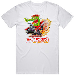 Mr. Gasser, T-Shirt, Hot Rod, Custom, Customized, Car, Funny, Monster, Cartoon Retro Graphic Unisex Cotton White Classic T Shirt