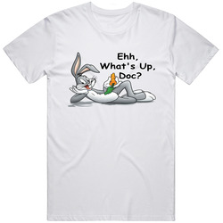 Bugs Bunny What's Up Doc Retro Graphic Unisex Cotton White Classic T Shirt