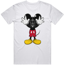 Darth Mickey Mouse Retro Graphic Unisex Cotton White Classic T Shirt