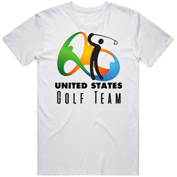 United States Golf Team Rio 2016 Olympic Event Logo Retro Graphic Unisex Cotton White Classic T Shirt