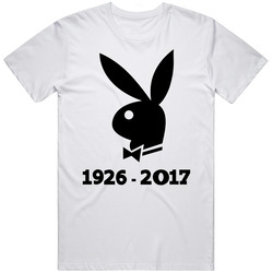 The Quotable Tees Hugh Hefner 1926 To 2017 Playboy Tribute Retro Graphic Unisex Cotton White Classic T Shirt