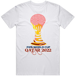World Cup 2022 Soccer  Fifa Qatar Logo .png Retro Graphic Unisex Cotton White Classic T Shirt