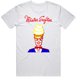 Mister Softee Ice Cream Civil War Tony Stark Robert Downy Jr Movie Retro Graphic Unisex Cotton White Classic T Shirt