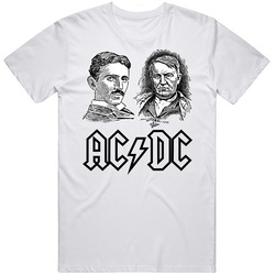 Ac Dc Line White Retro Graphic Unisex Cotton White Classic T Shirt