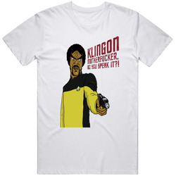 Do You Speak Klingon Motherfucker Funny Star Trek Retro Graphic Unisex Cotton White Classic T Shirt