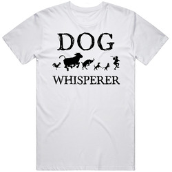 Dog Animal Whisperer Retro Graphic Unisex Cotton White Classic T Shirt