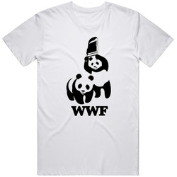 Wwf World Wildlife Parody With Wrestling Retro Graphic Unisex Cotton White Classic T Shirt