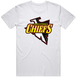 Johnstown Chiefs Retro Graphic Unisex Cotton White Classic T Shirt