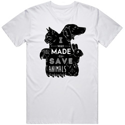 Veterinary I Was Made To Save Animals Retro Graphic Unisex Cotton White Classic T Shirt