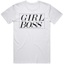 Girl Boss Whiet Retro Graphic Unisex Cotton White Classic T Shirt