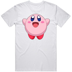 Super Smash Bros. - Kirby - Cute White Retro Graphic Unisex Cotton White Classic T Shirt