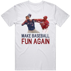 Make Baseball Fun Again Funny Odor Batista Toronto Texas Graphic Fan Punch Retro Graphic Unisex Cotton White Classic T Shirt