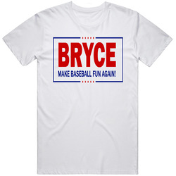 Bryce Harper Make Baseball Fun Again Retro Graphic Unisex Cotton White Classic T Shirt