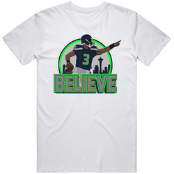 Russell Wilson Comeback Playoffs Believe Seattle Seahawks Retro Graphic Unisex Cotton White Classic T Shirt