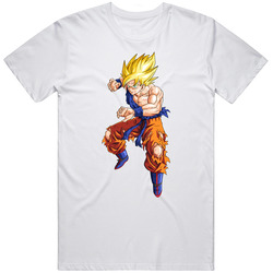 Dragon Ball Z T- Goku Tee Retro Graphic Unisex Cotton White Classic T Shirt