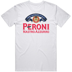 Peroni Nastro Azzurro Premium Italian Lager Beer Lovers Retro Graphic Unisex Cotton White Classic T Shirt