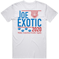 Joe Exotic 2020 Tiger King Make America Exotic Again Retro Graphic Unisex Cotton White Classic T Shirt