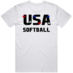 Softball Usa Hobbies Sports And Activities Retro Graphic Unisex Cotton White Classic T Shirt